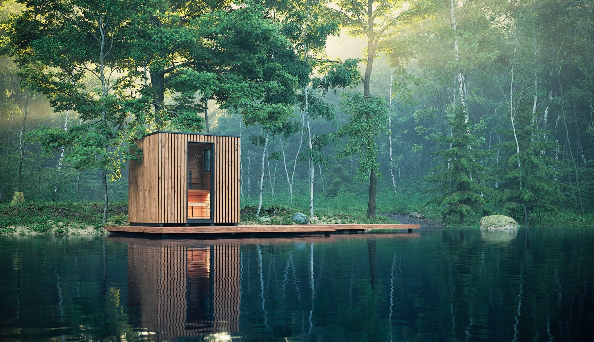 Auroom Garda Outdoor Cabin Sauna - Thermo-Pine - Image 9