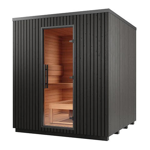 Auroom Garda Outdoor Cabin Sauna - Black Thermo-Pine - Image 2