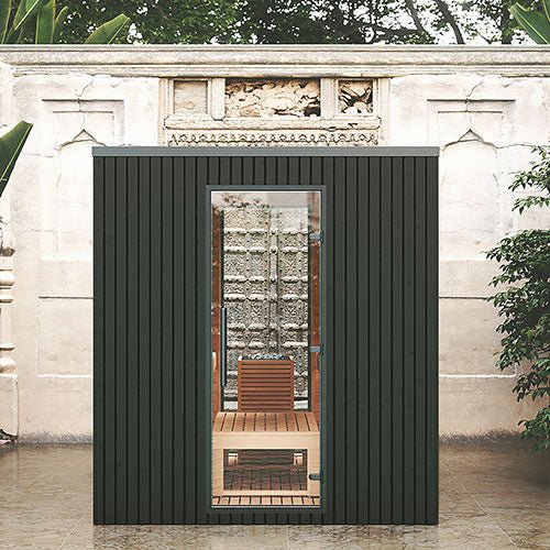 Auroom Garda Outdoor Cabin Sauna - Black Thermo-Pine - Image 3