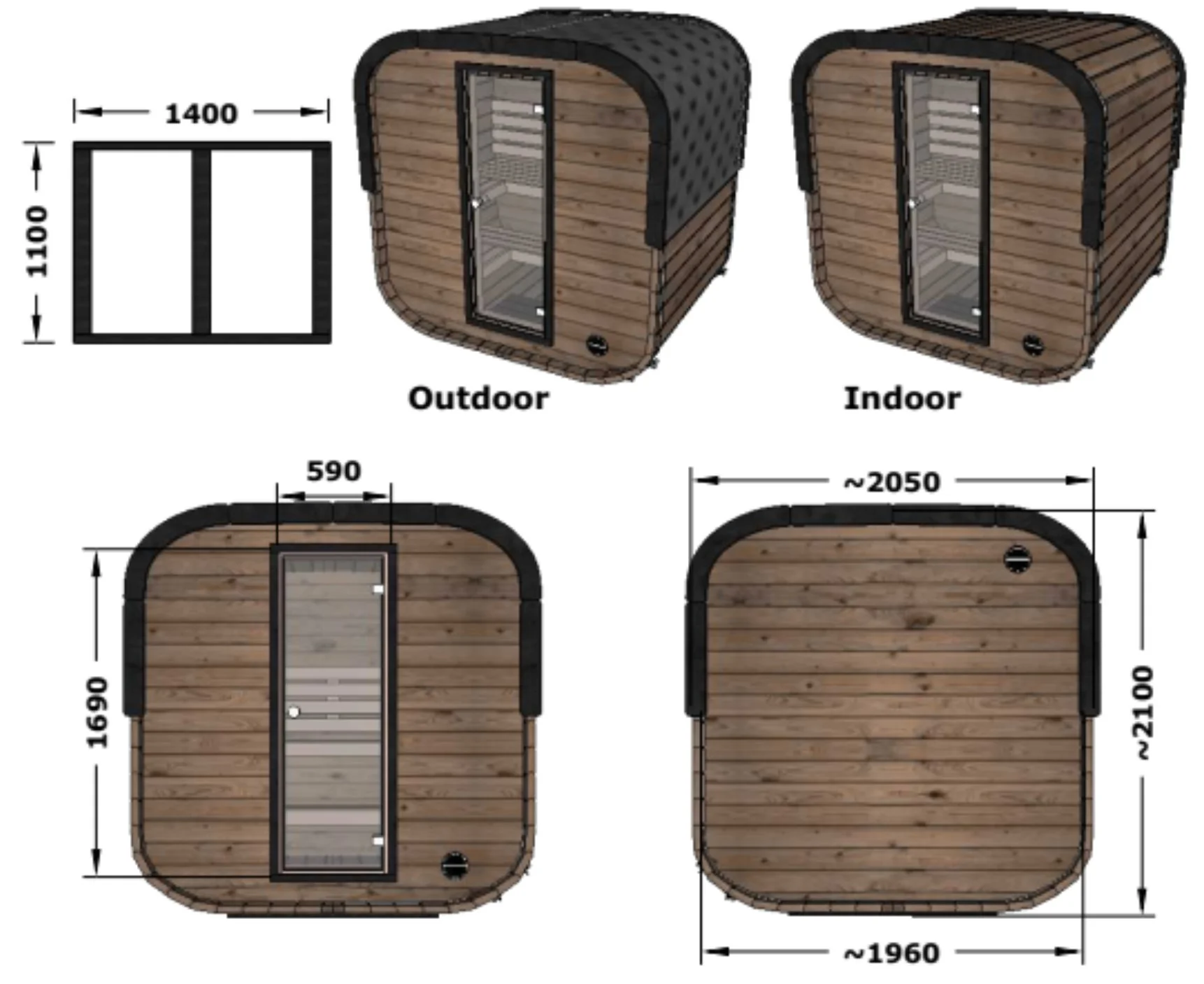 Camilla Traditional Outdoor Sauna 3-4 Person - Image 7
