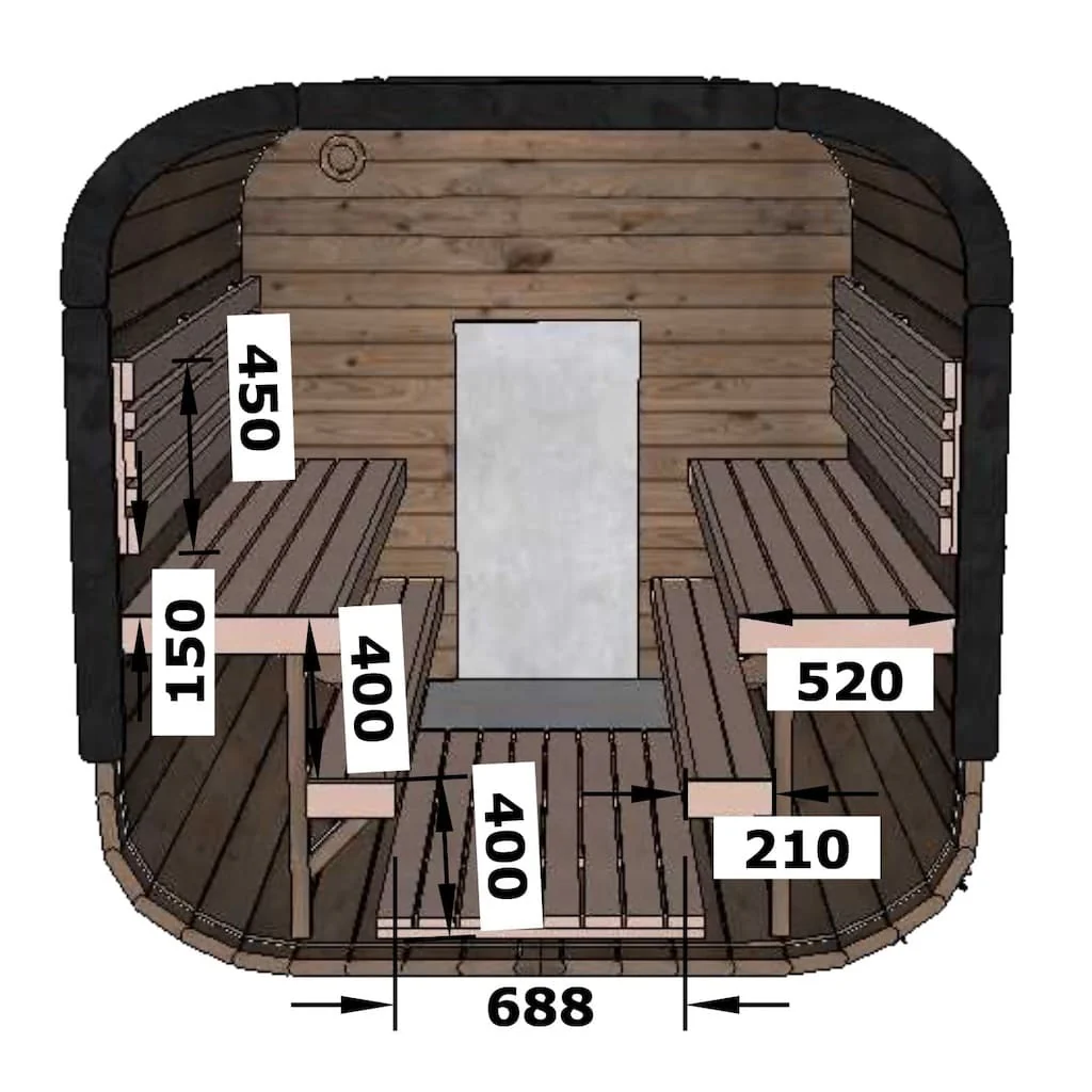 Camilla XL Traditional Outdoor Sauna 5-6 Person - Image 12