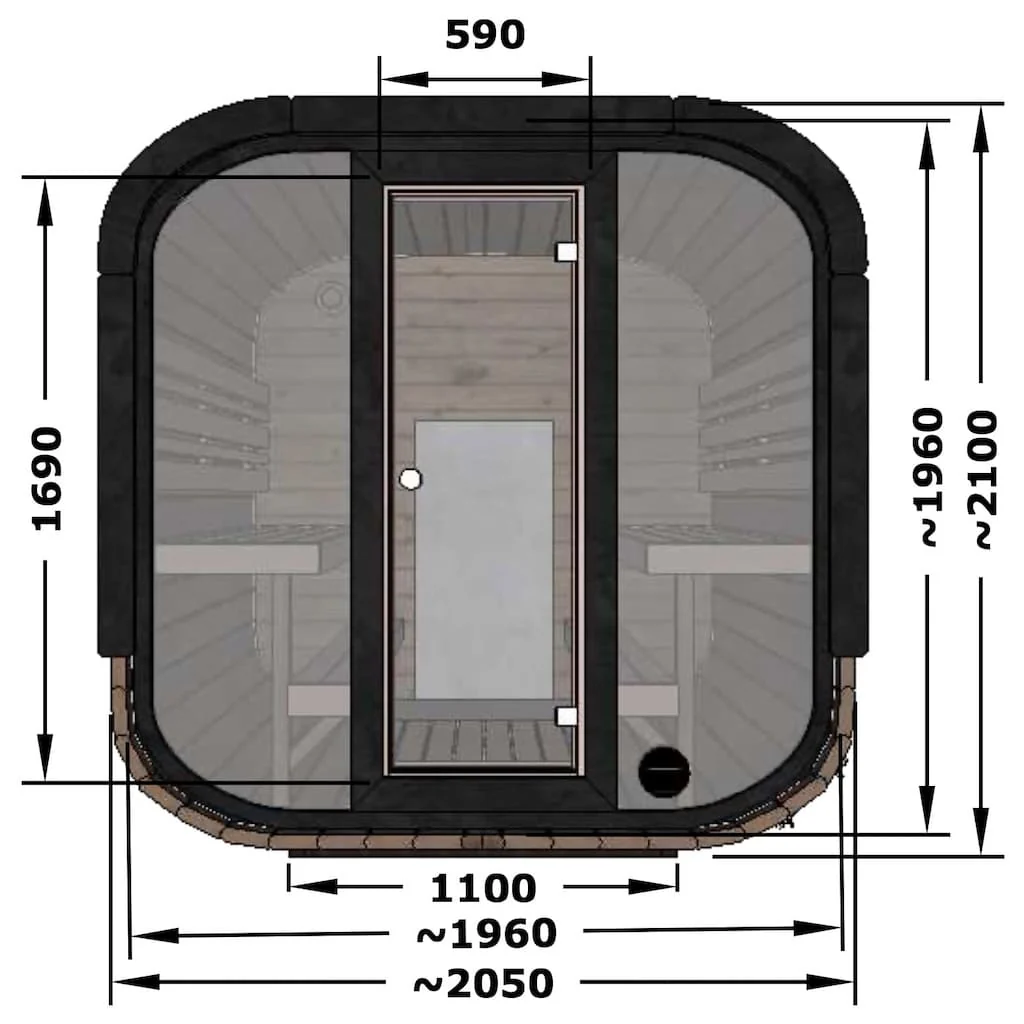 Camilla XL Traditional Outdoor Sauna 5-6 Person - Image 13