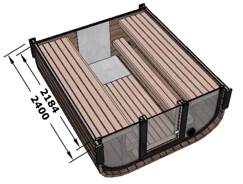 Camilla XL Traditional Outdoor Sauna 5-6 Person - Image 14