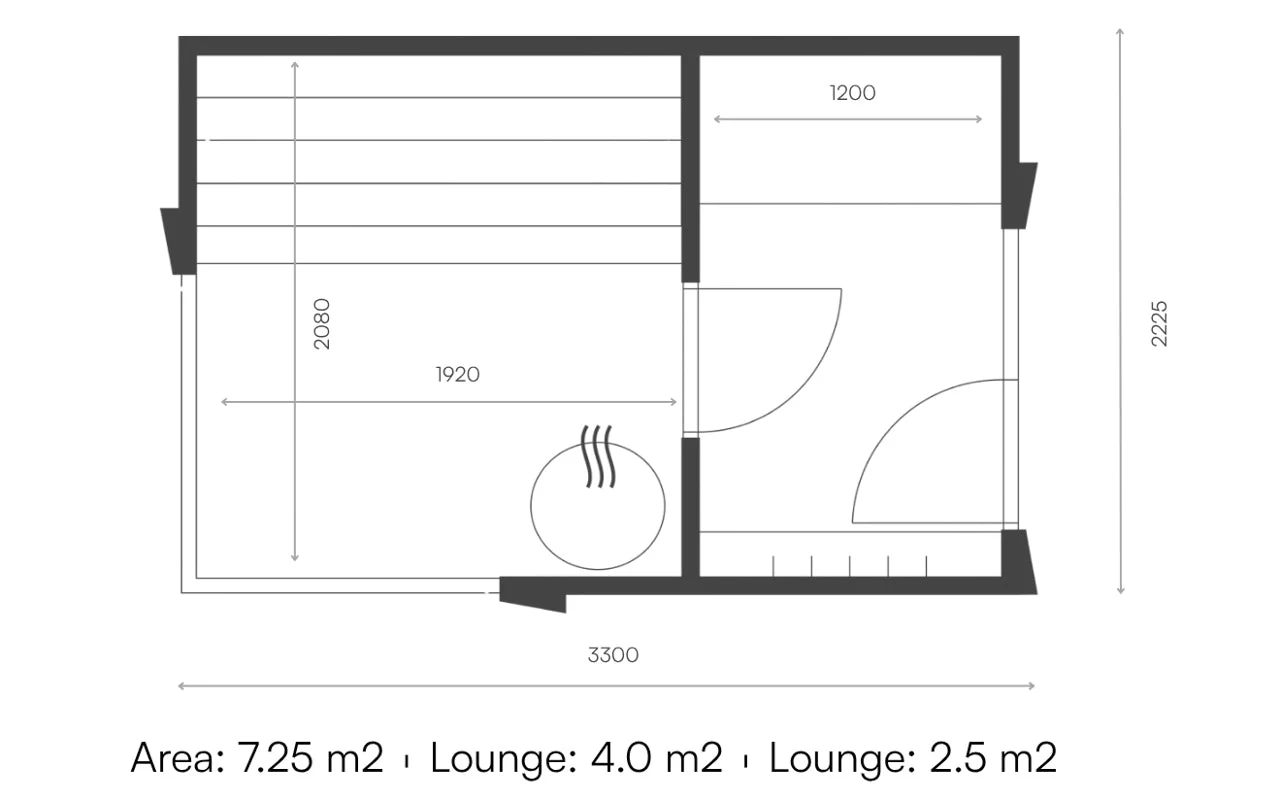 Genevas Zermatt 5 Person Outdoor Sauna with Changing Room - Image 16