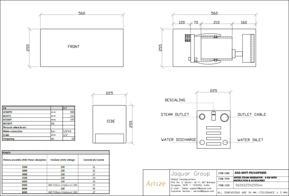 Jaquar Artize Steam Generator 4.5kW or 6kW - Image 3