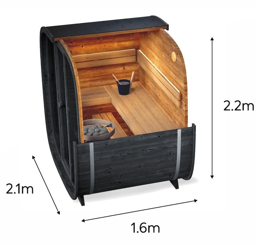 Leil® Black Cube Classic 4 Person Outdoor Sauna Kit - Image 17