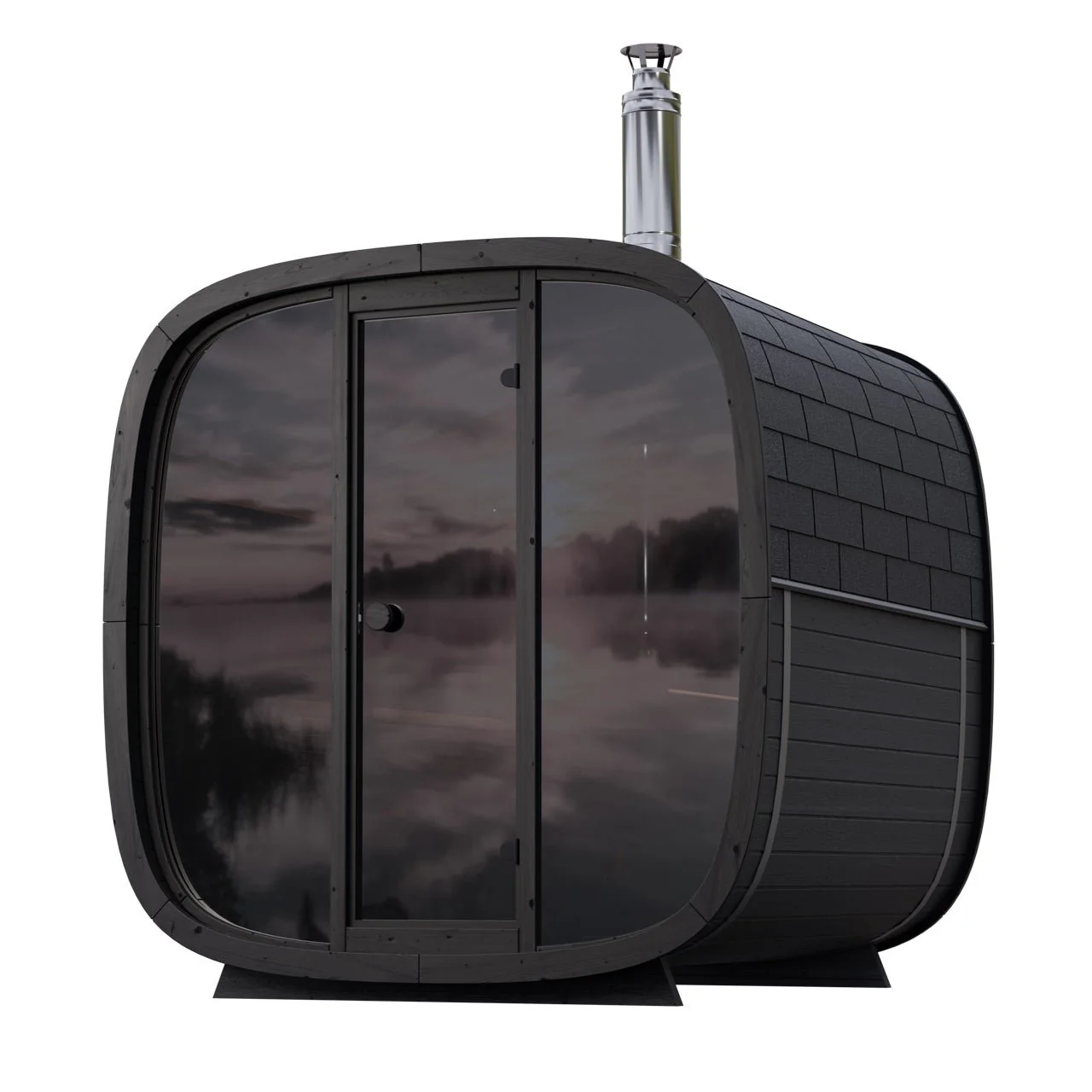 Leil® Black Cube Comfort 6-8 Person Outdoor Sauna - Image 3