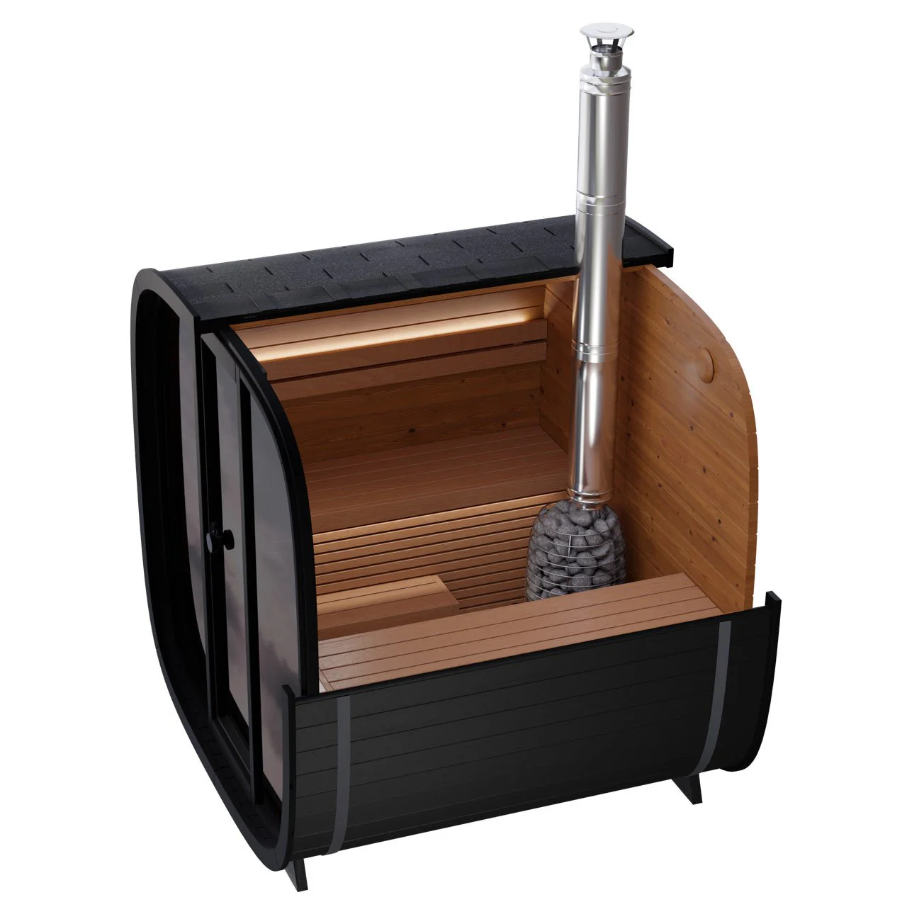 Leil® Black Cube Comfort 6-8 Person Outdoor Sauna - Image 5