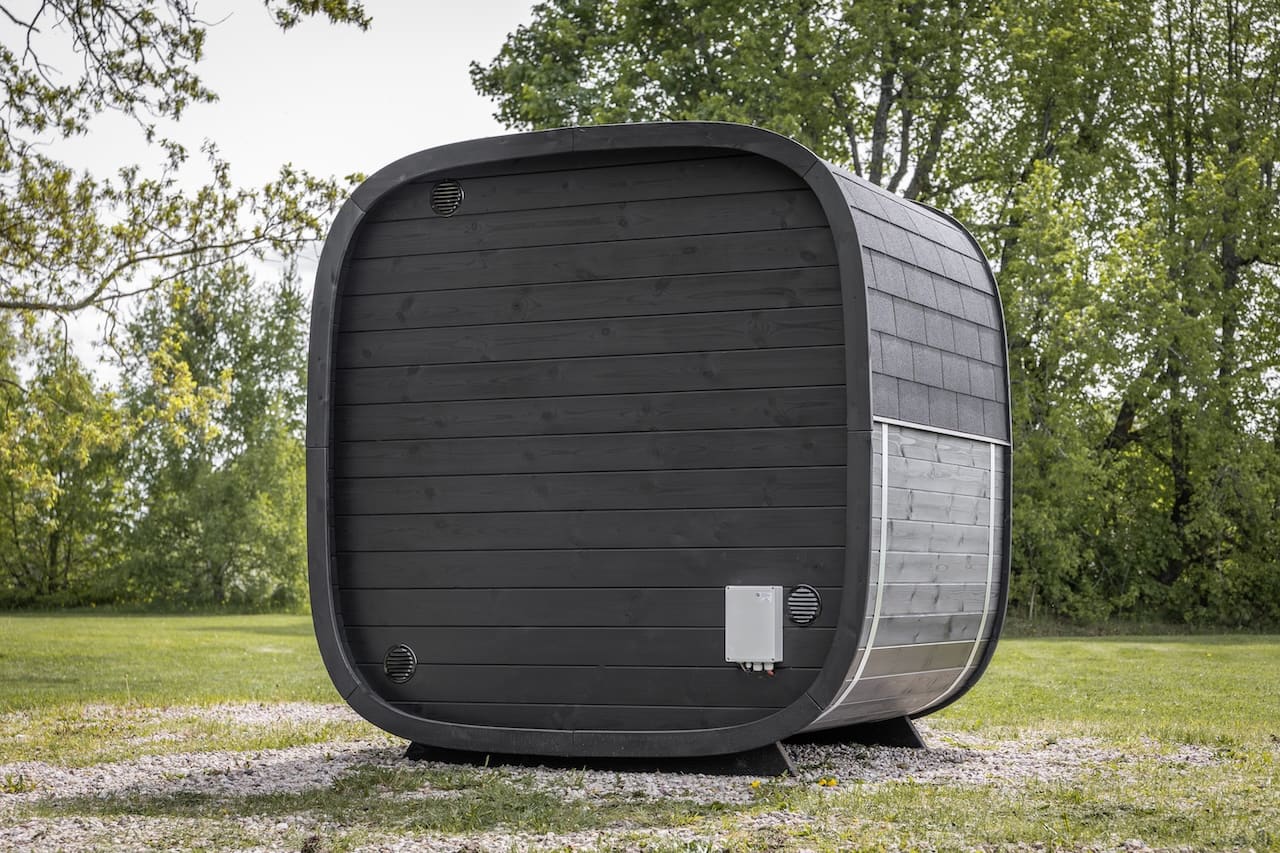 Leil® Black Cube Classic 4 Person Outdoor Sauna Kit - Image 4