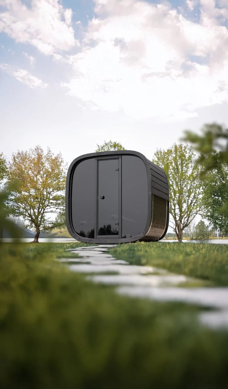 Leil® Black Cube Classic 4 Person Outdoor Sauna Kit - Image 23