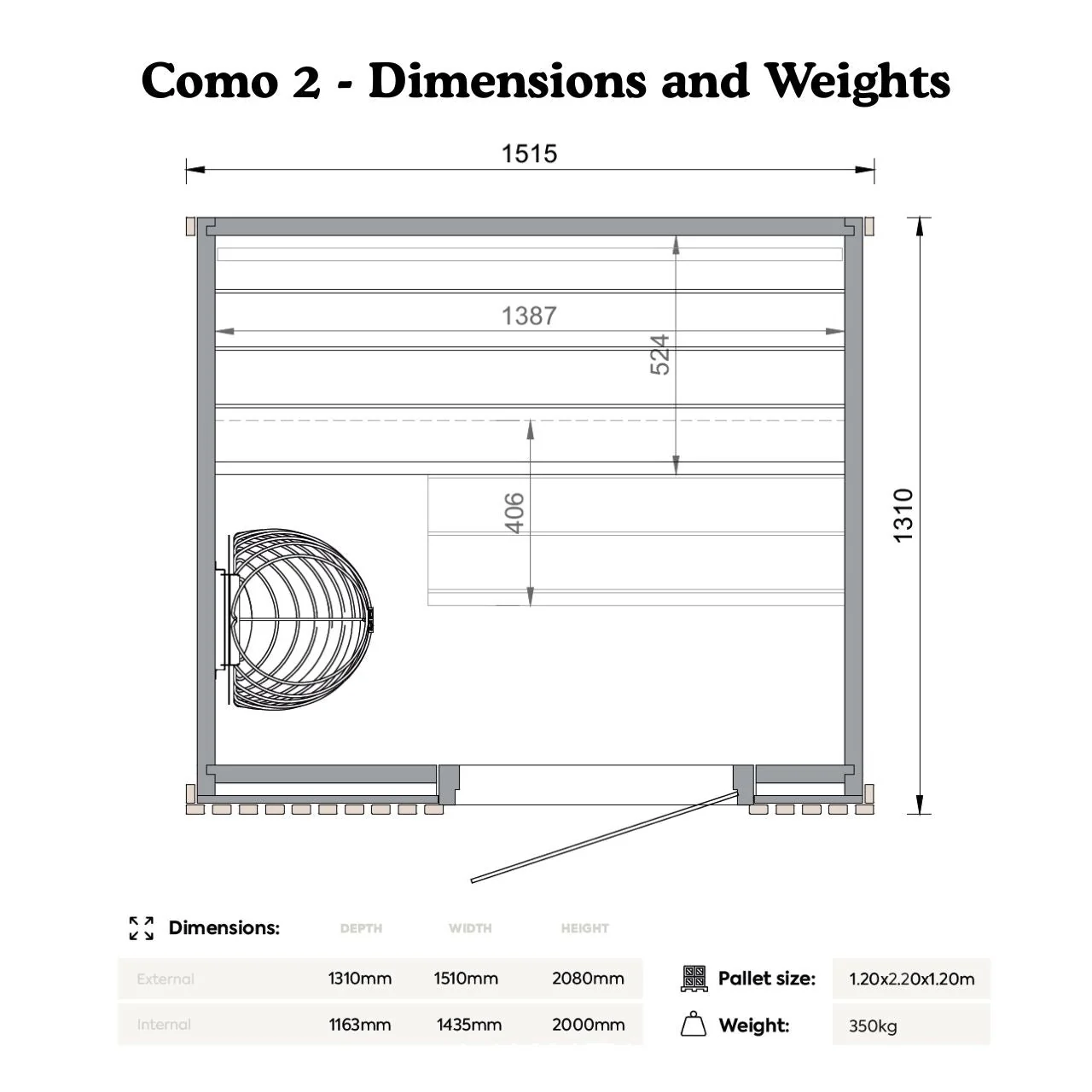 Leil® Como 2 Person Indoor Sauna - Image 6
