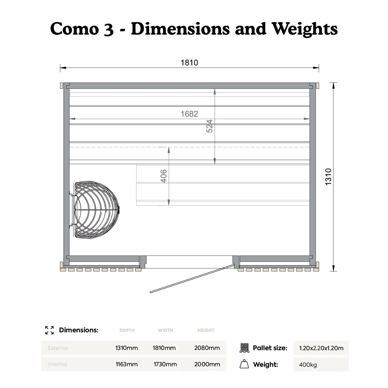 Leil® Como 3 Person Indoor Sauna - Image 6