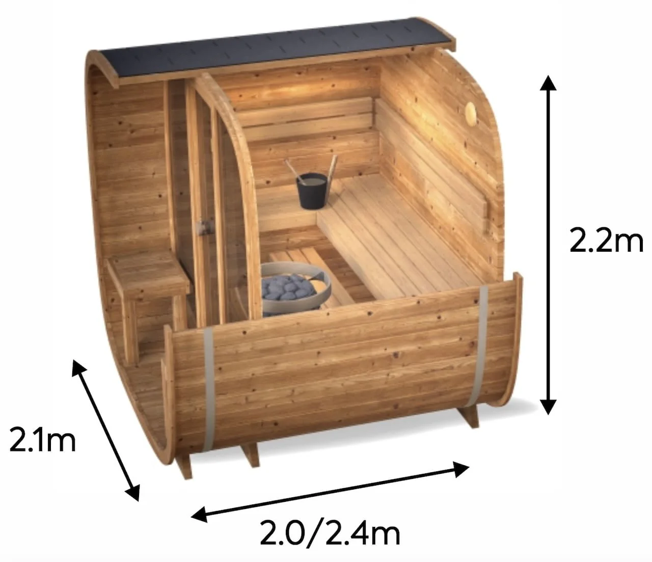 Leil® Dice Comfy 4 to 5 Person Outdoor Sauna - Image 16