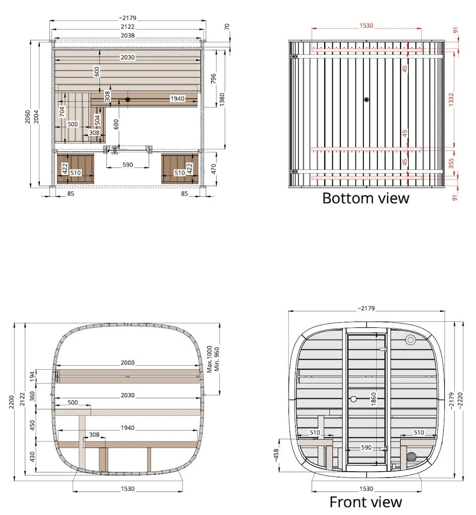 Leil® Dice Comfy 4 to 5 Person Outdoor Sauna - Image 18