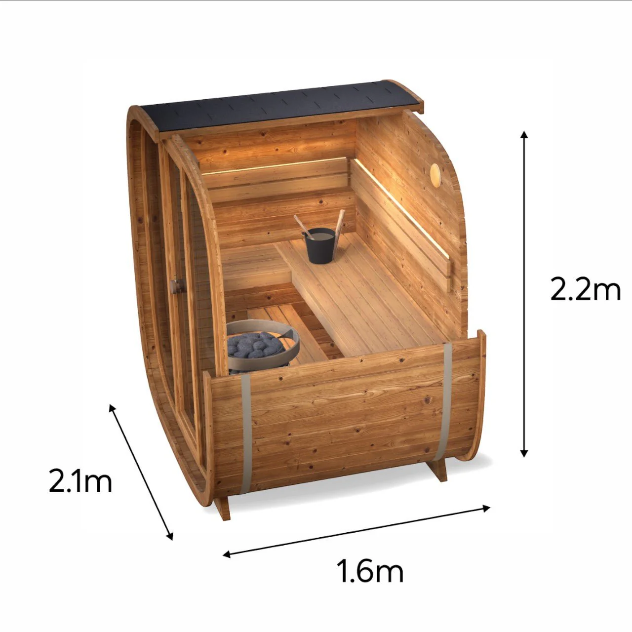 Leil® Dice Pocket 4 Person Outdoor Sauna - Image 16