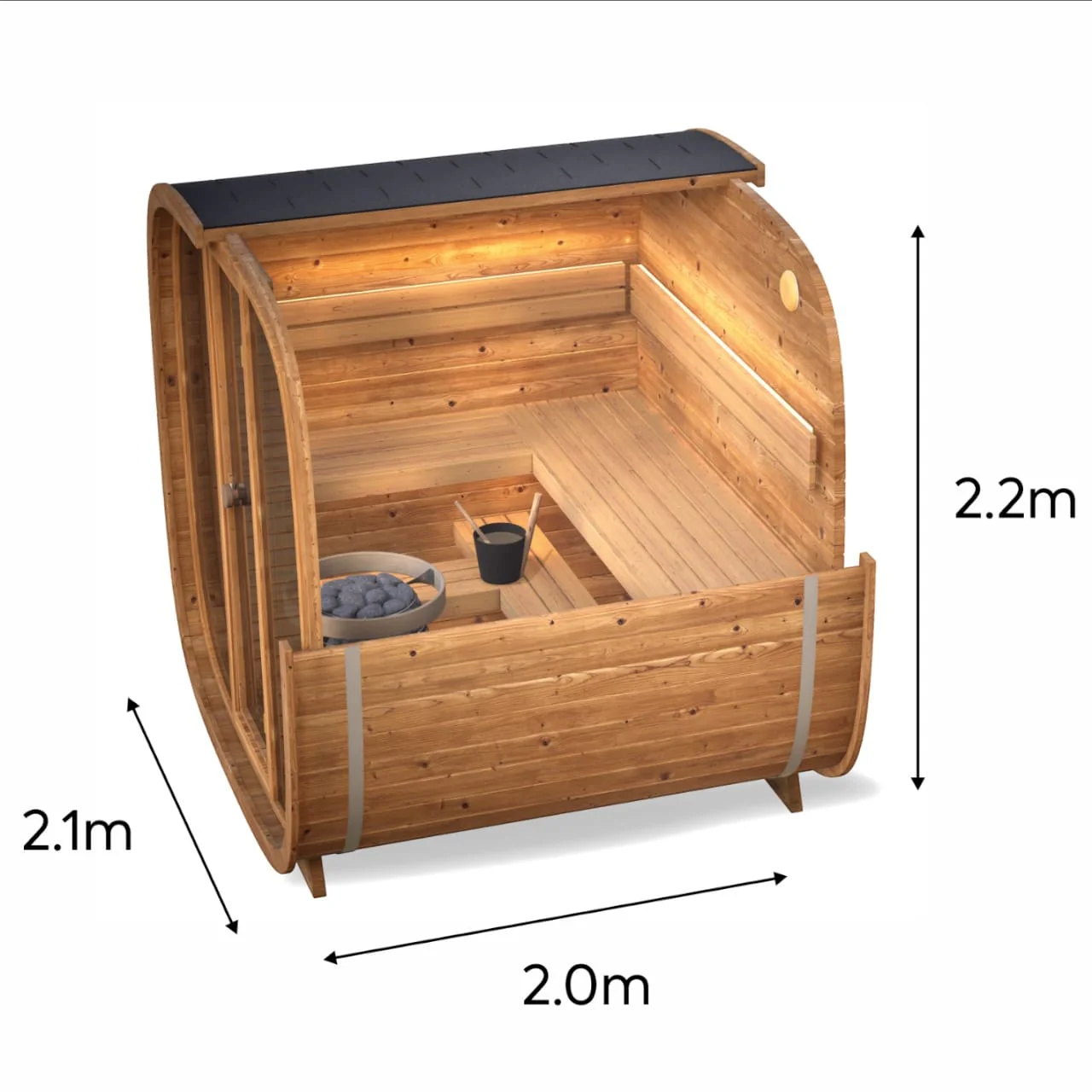 Leil® Dice Solo 5 Person Outdoor Sauna - Image 10