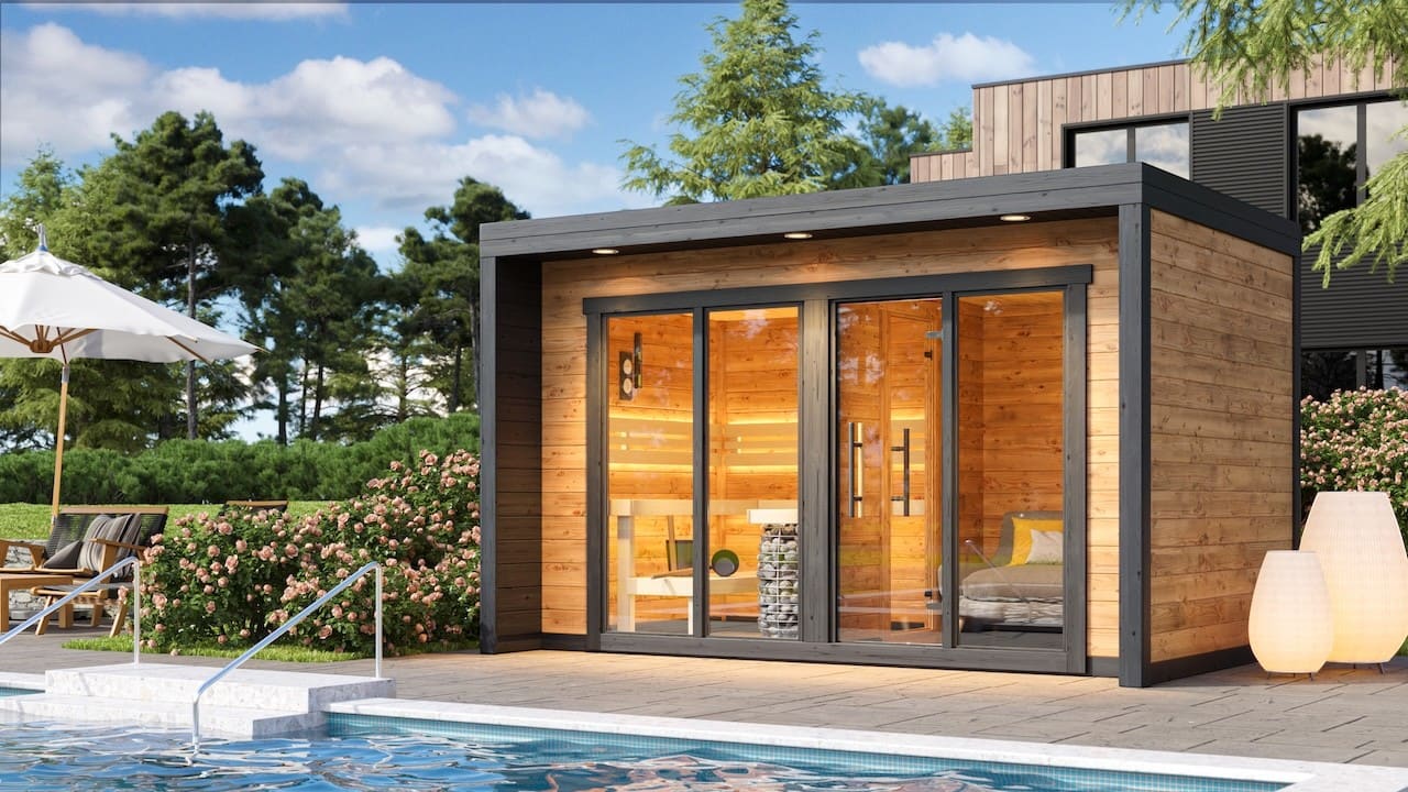 Leil® Patio L 5 Person Outdoor Sauna with Large Changing Room - Image 4