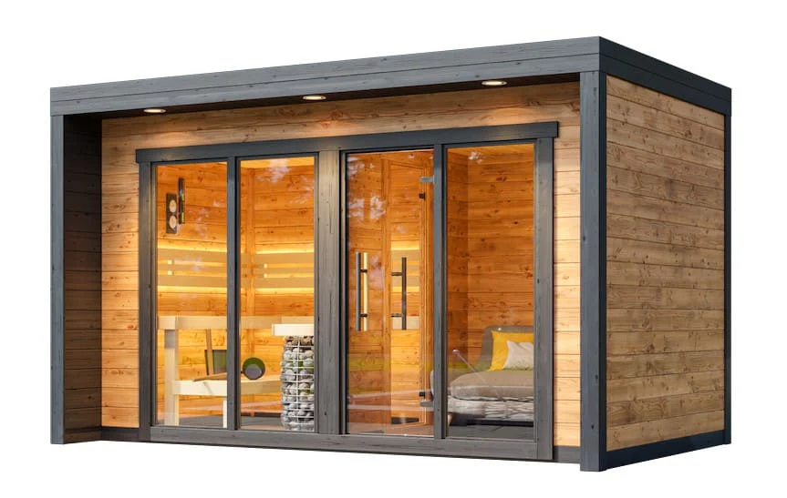 Leil® Patio L 5 Person Outdoor Sauna with Large Changing Room - Image 6