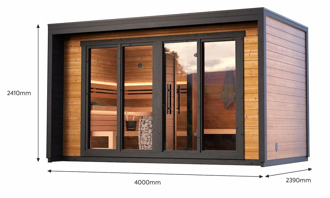 Leil® Patio L 5 Person Outdoor Sauna with Large Changing Room - Image 7