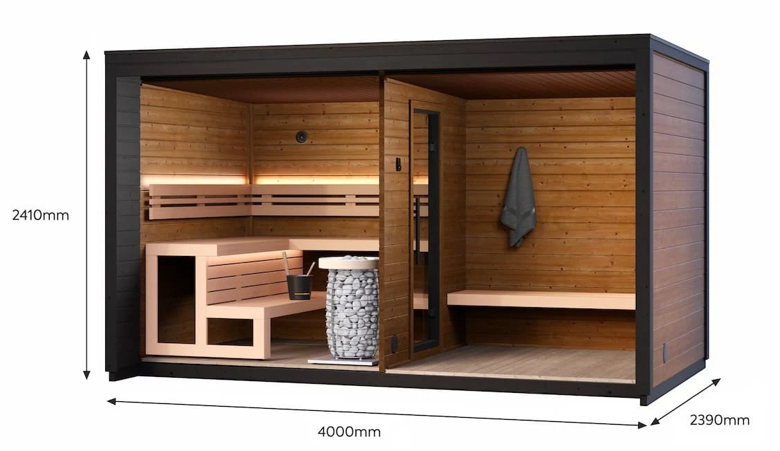 Leil® Patio L 5 Person Outdoor Sauna with Large Changing Room - Image 8