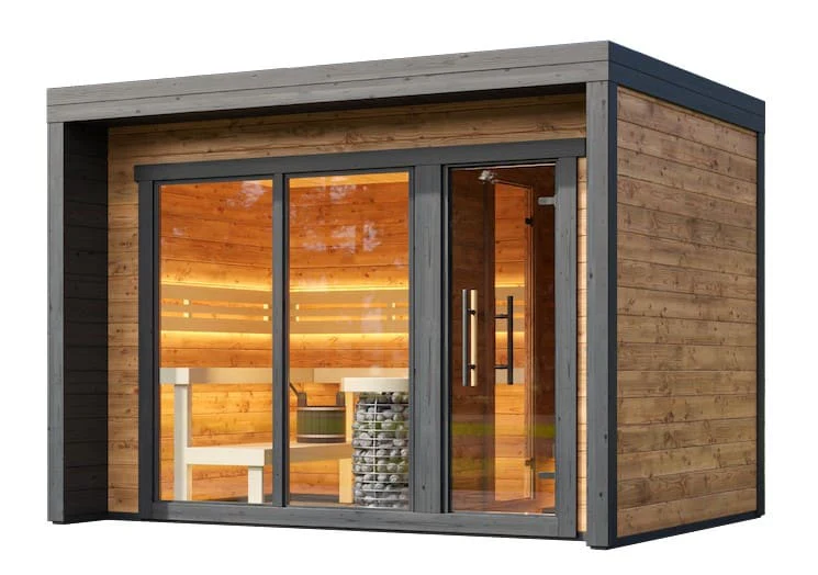 Leil® Patio M 5 Person Outdoor Sauna with Changing Room - Image 10