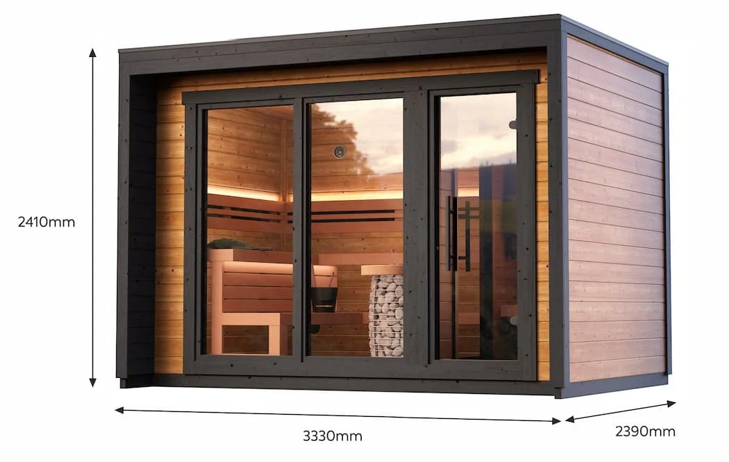 Leil® Patio M 5 Person Outdoor Sauna with Changing Room - Image 5