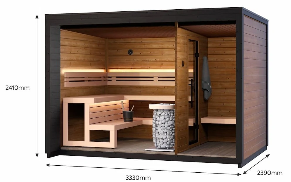 Leil® Patio M 5 Person Outdoor Sauna with Changing Room - Image 6