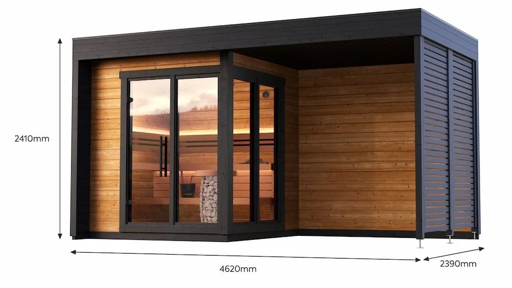 Leil® Patio S Plus 4 Person Outdoor Sauna - Image 4
