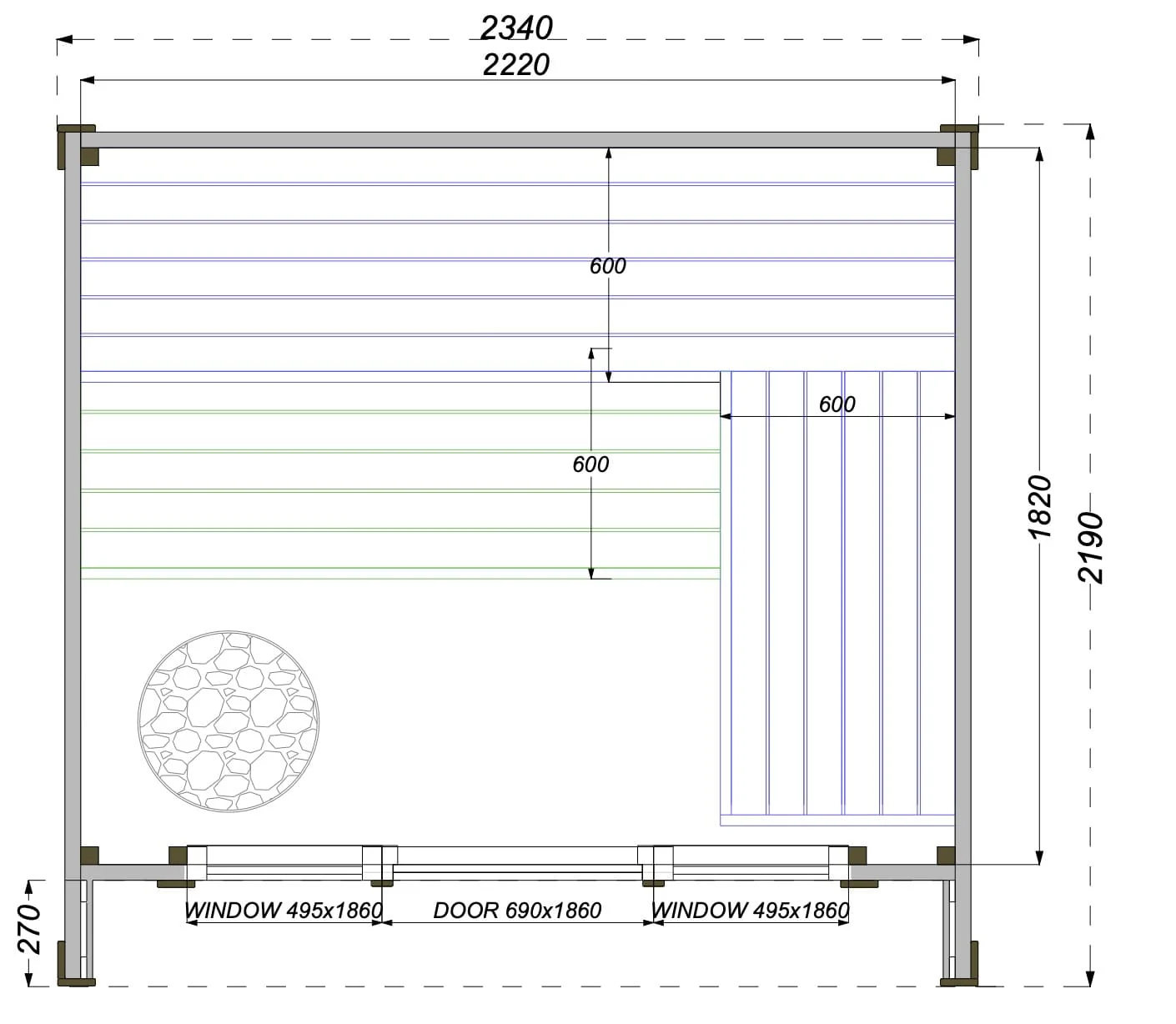 Leil® Patio XS 4 Person Outdoor Sauna - Image 20