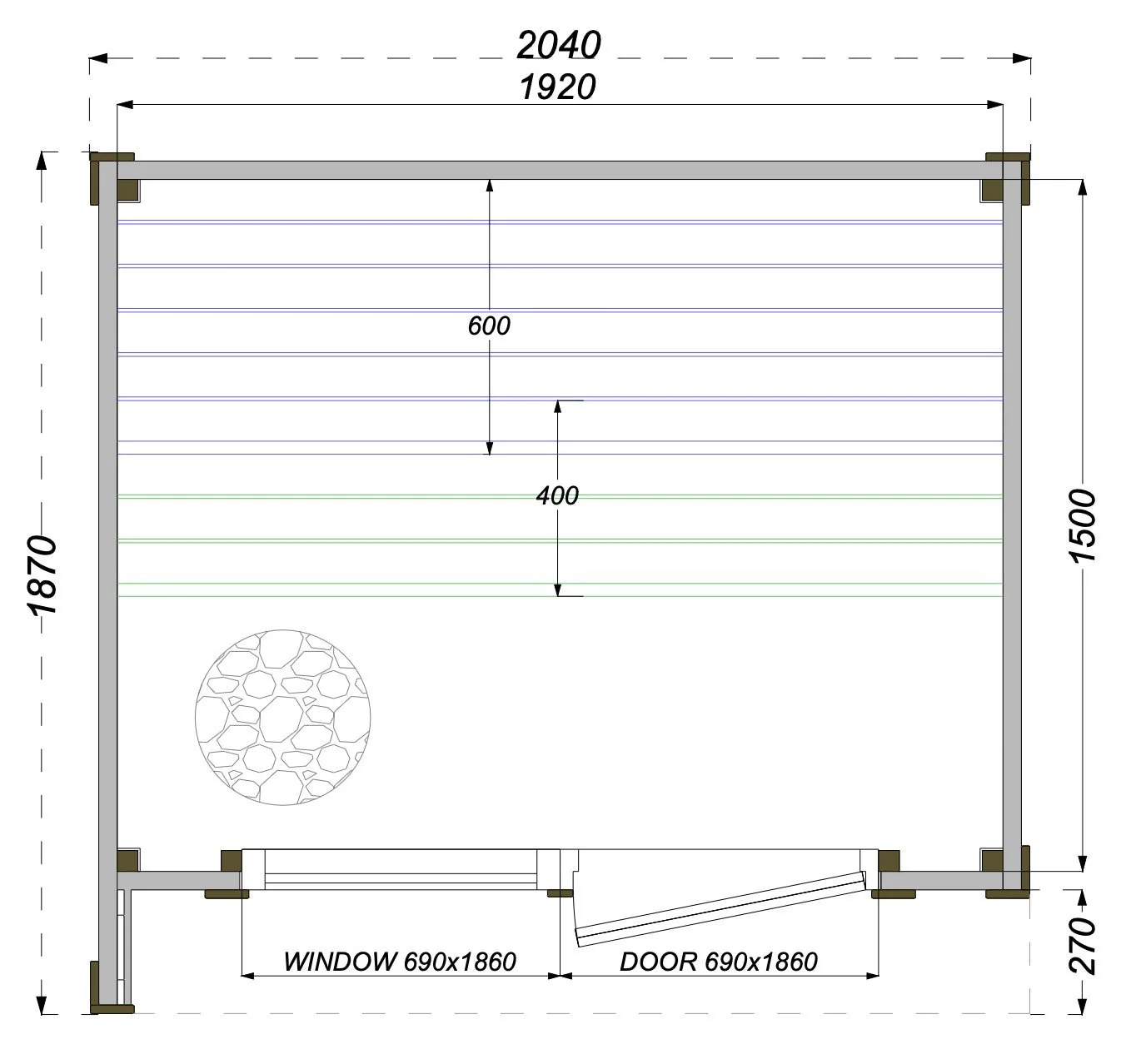 Leil® Patio XXS 3 Person Outdoor Sauna - Image 18