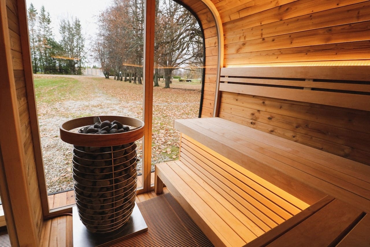 Leil® Round Cube Double Outdoor Sauna with Changing Room 5-6 Person - Image 13