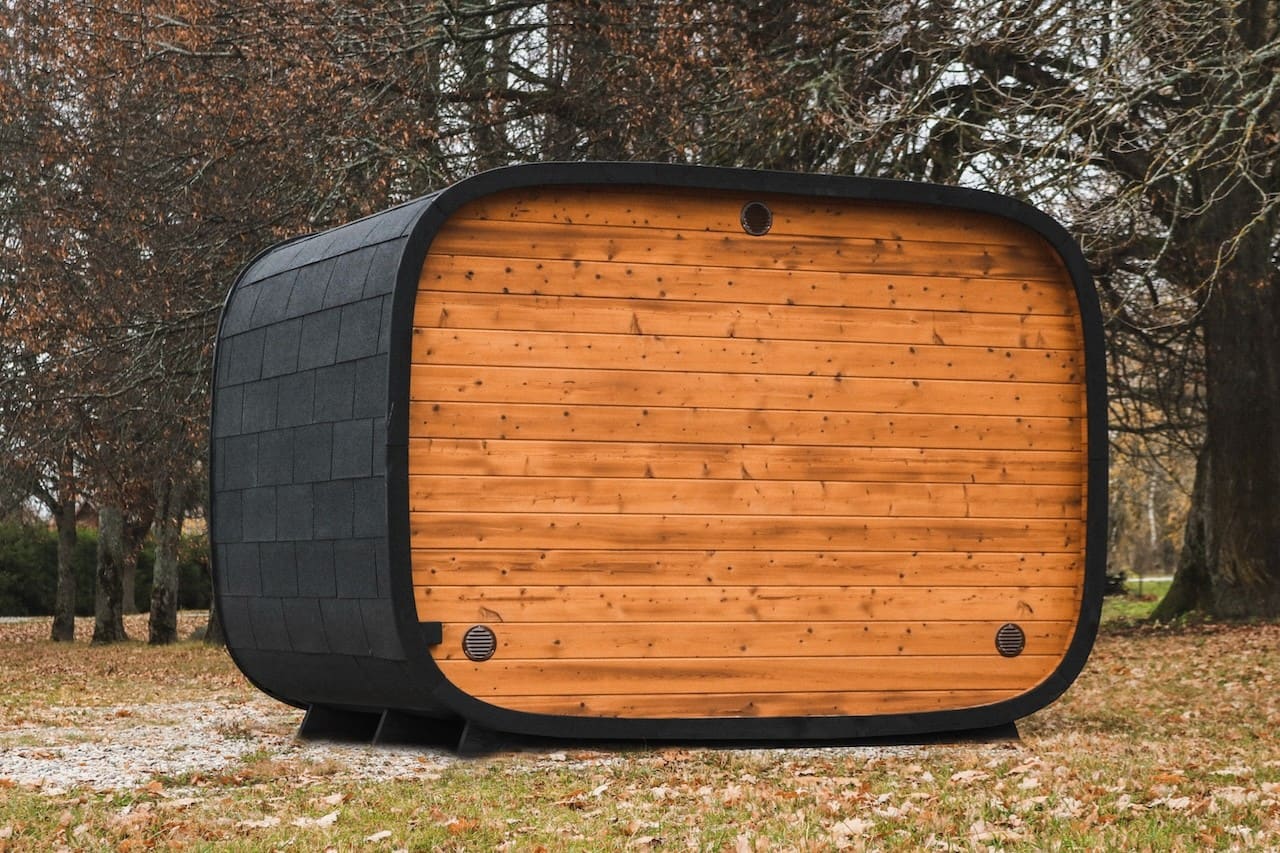 Leil® Round Cube Double Outdoor Sauna with Changing Room 5-6 Person - Image 17