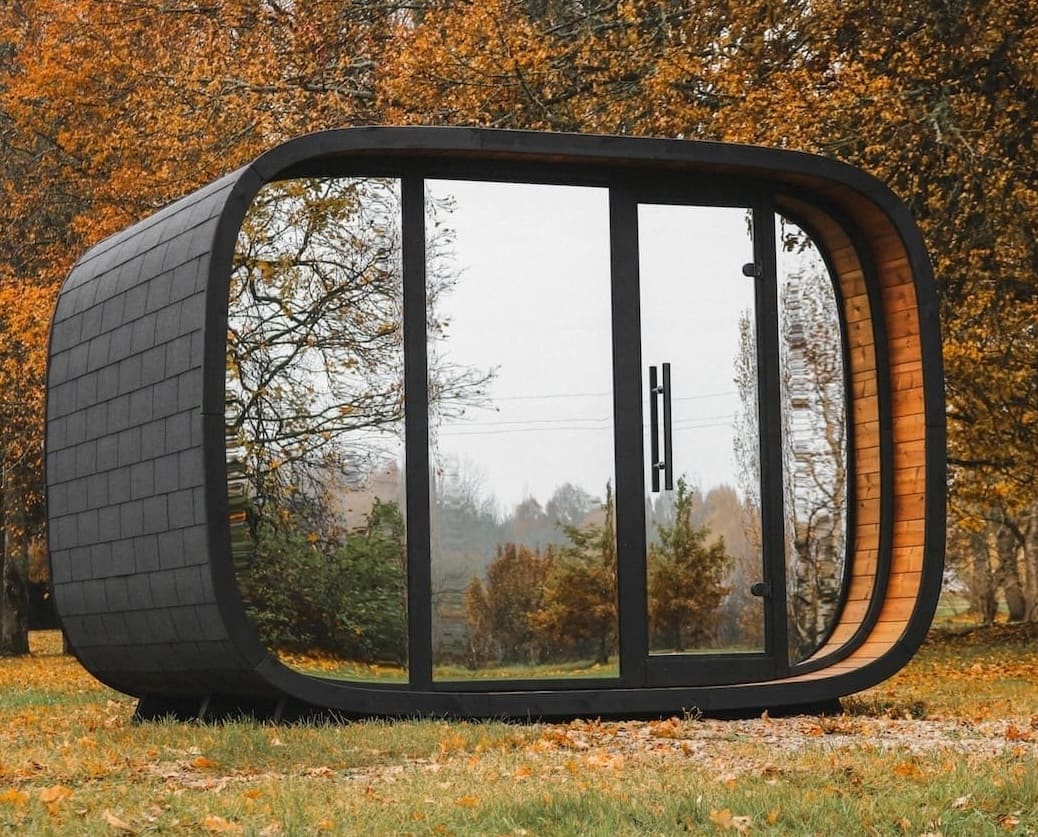 Leil® Round Cube Double Outdoor Sauna with Changing Room 5-6 Person - Image 19