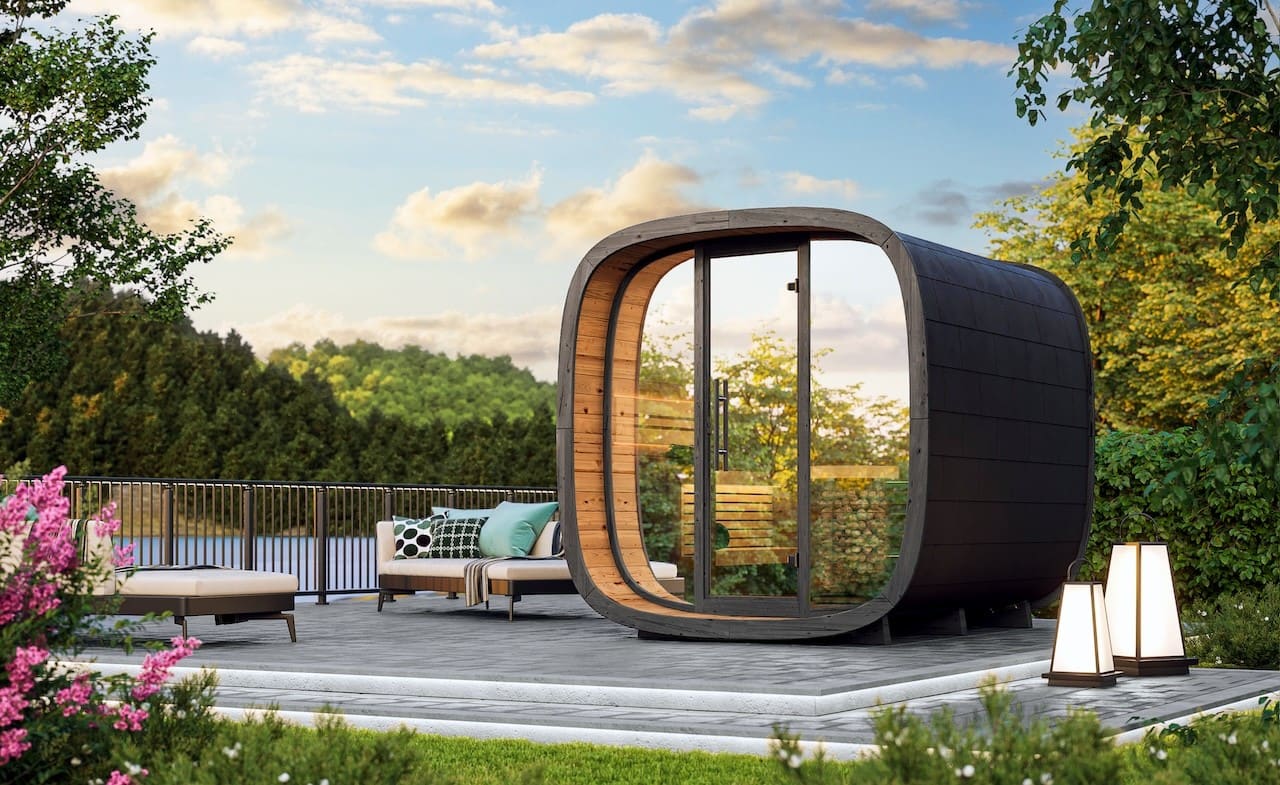Leil® Round Cube Mini Outdoor Sauna 4-5 Person - Image 7