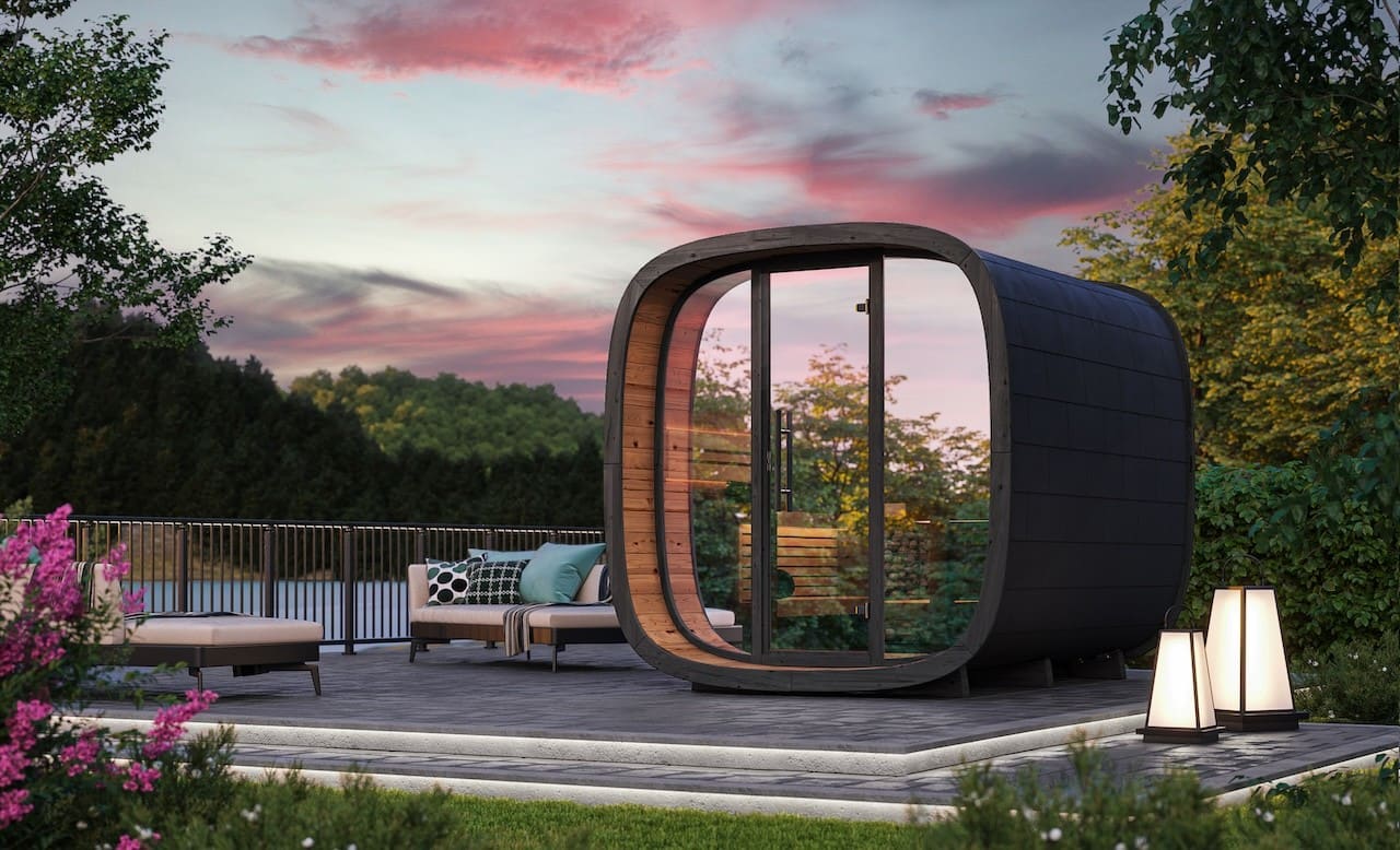 Leil® Round Cube Mini Outdoor Sauna 4-5 Person - Image 9