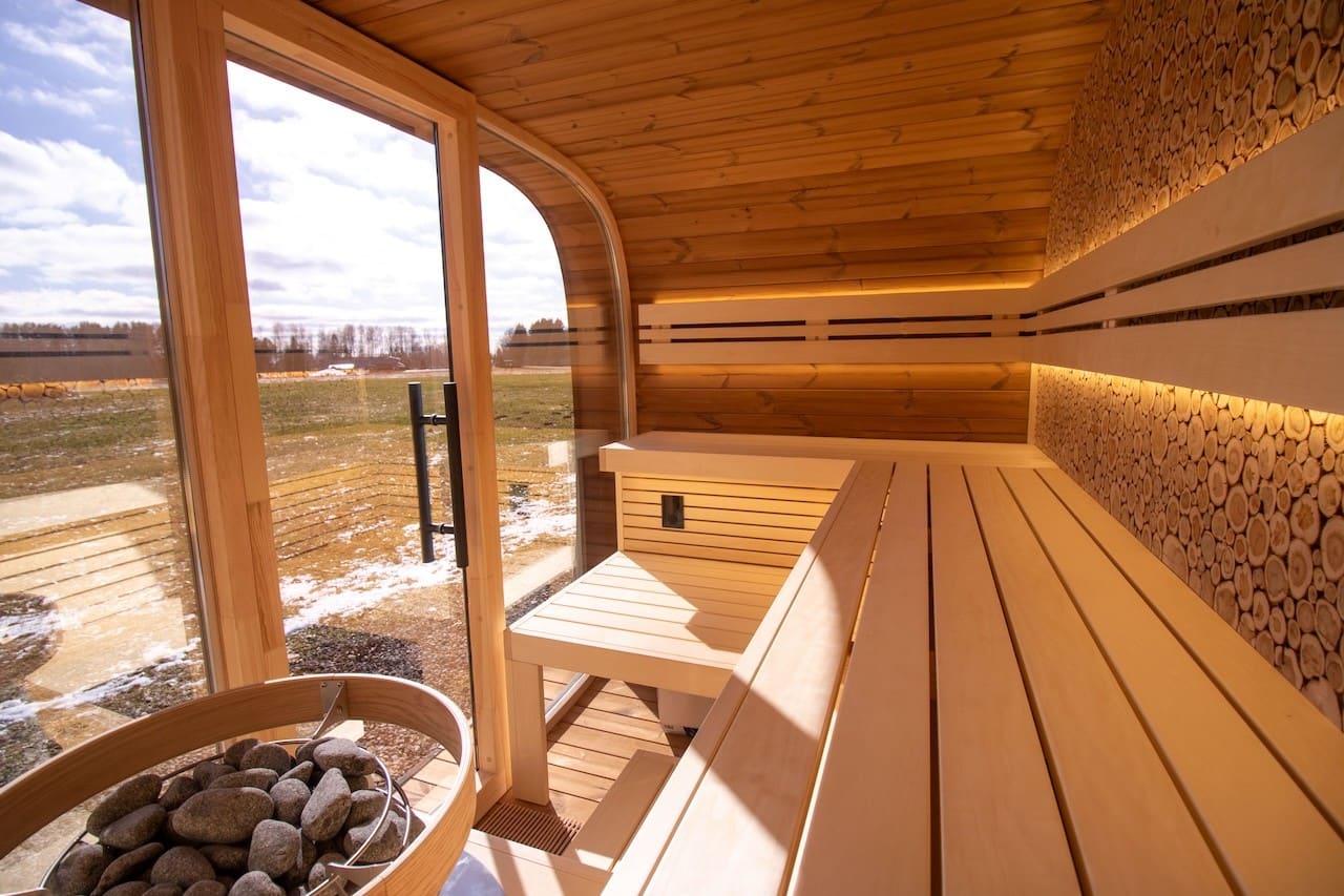 Leil® Round Cube Relax Outdoor Sauna 6 Person - Image 5