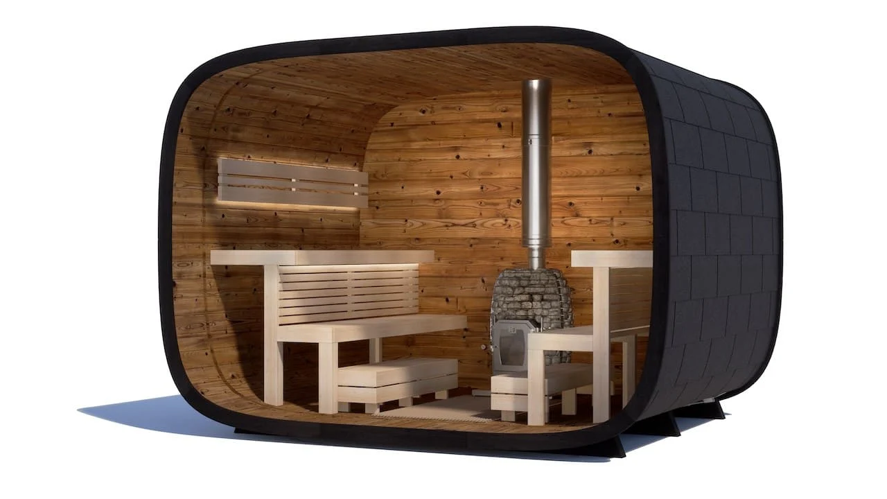 Leil® Round Cube Single Outdoor Sauna 6-8 Person - Image 13