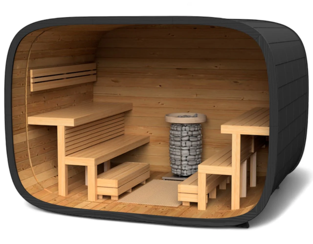 Leil® Round Cube Single Outdoor Sauna 6-8 Person - Image 14