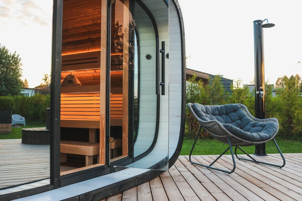 Leil® Round Cube Single Outdoor Sauna 6-8 Person - Image 26
