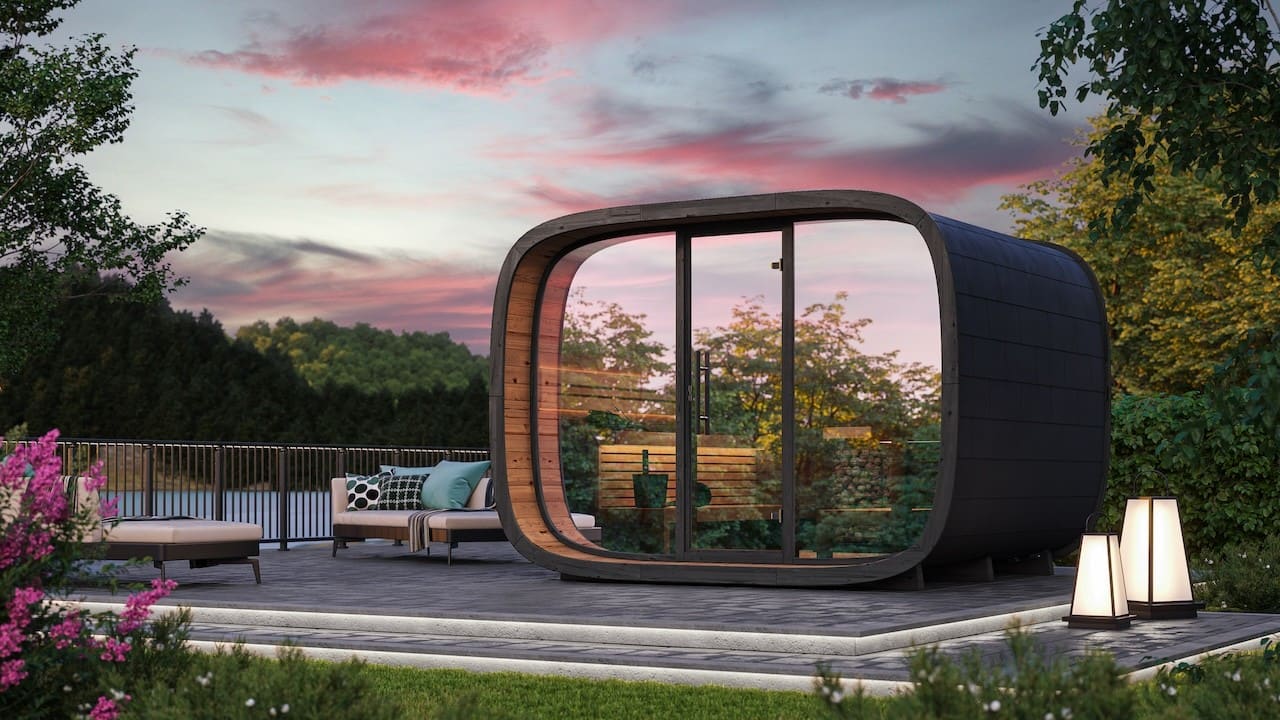 Leil® Round Cube Single Outdoor Sauna 6-8 Person - Image 6