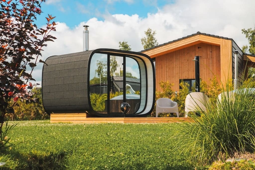 Leil® Round Cube Single Outdoor Sauna 6-8 Person - Image 8