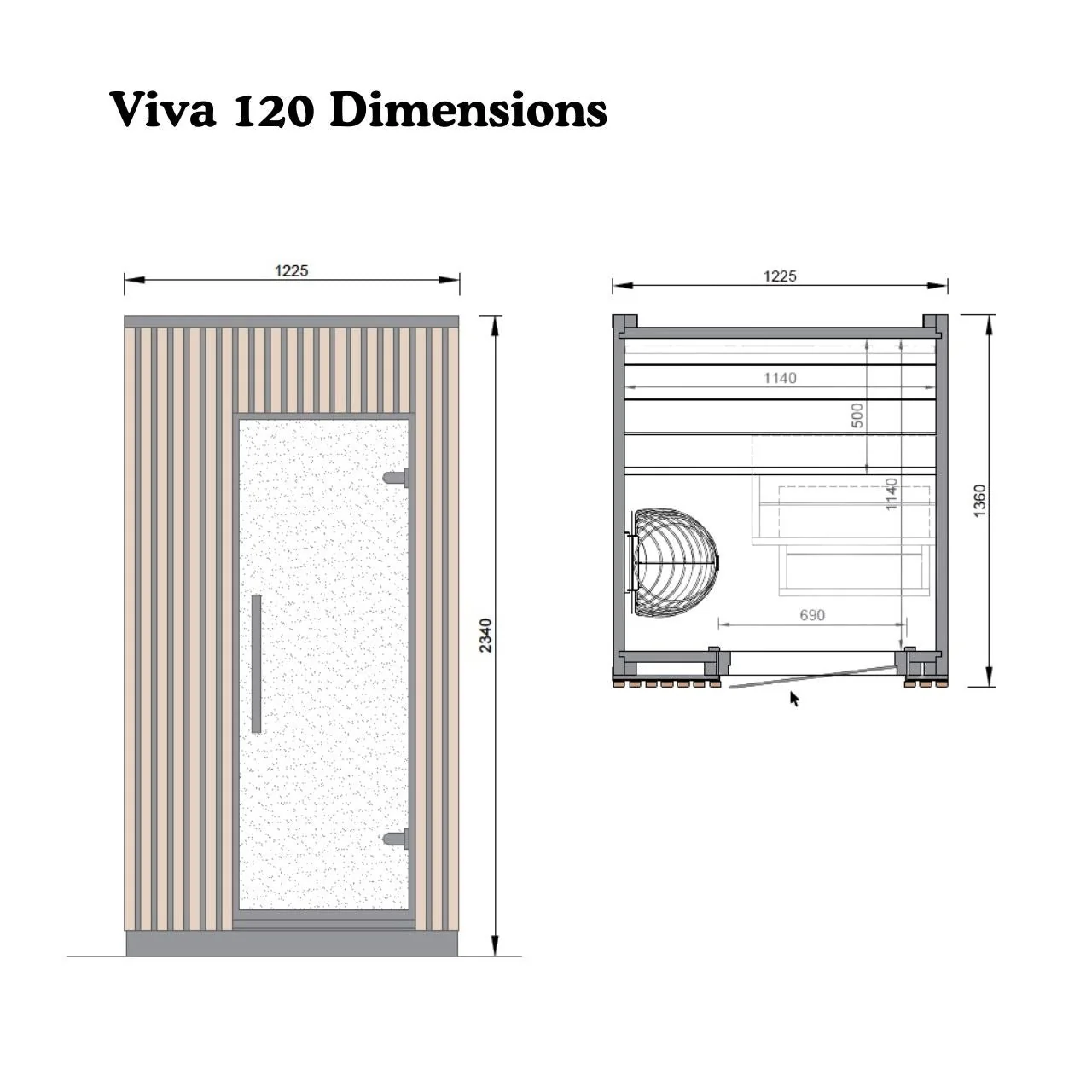Leil® Viva 120 1-2 Person Outdoor Sauna - Image 8