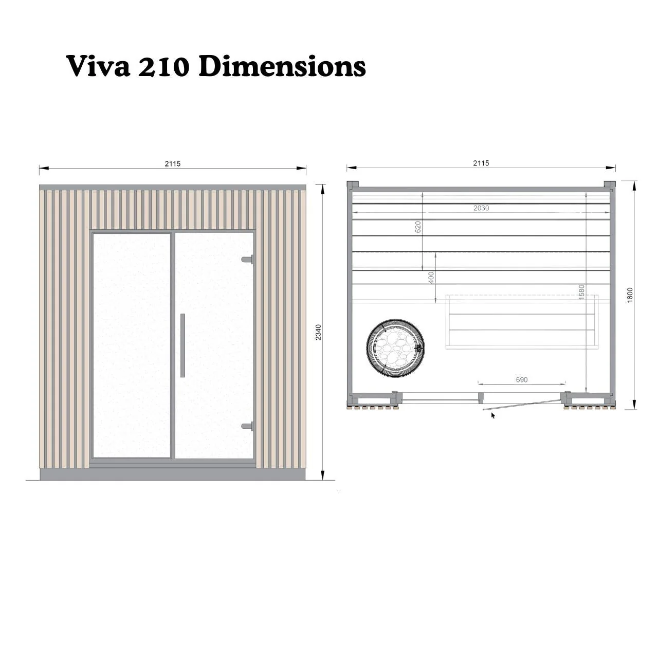 Leil® Viva 210 3-4 Person Outdoor Sauna - Image 15