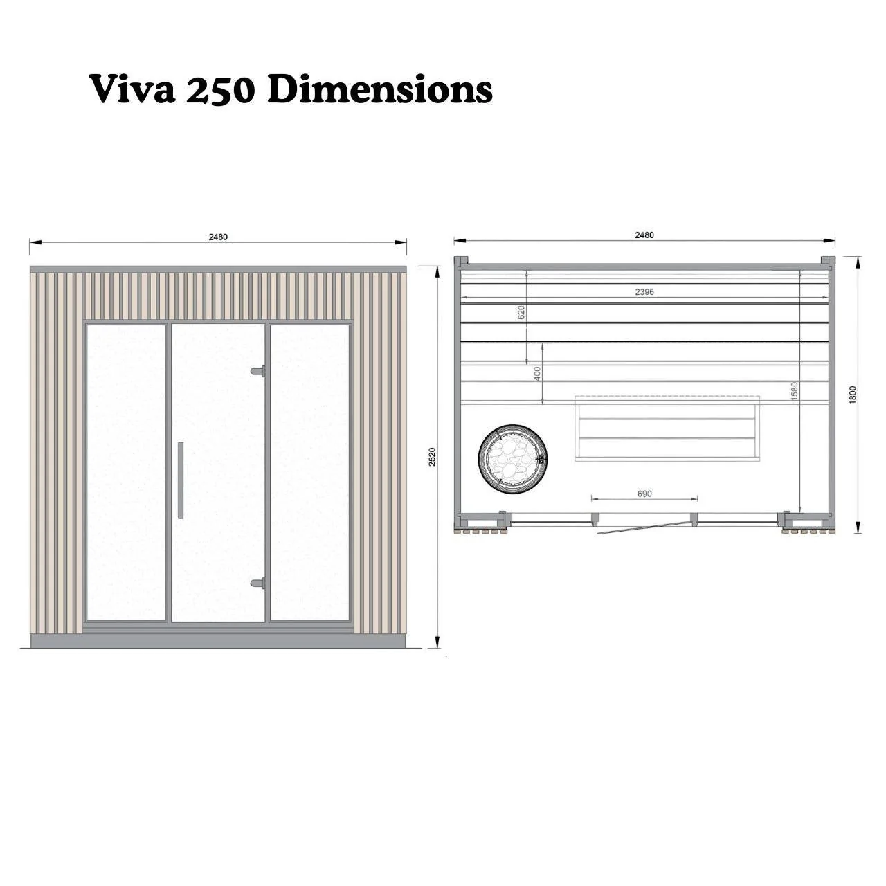 Leil® Viva 250 4-5 Person Outdoor Sauna - Image 8