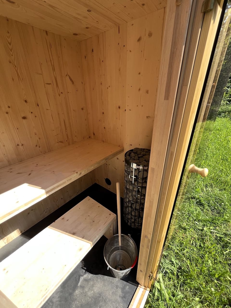 Modus Outdoor Sauna 3-4 Person with Harvia Cilindro PC70 Heater and Stones - Kit - Image 11