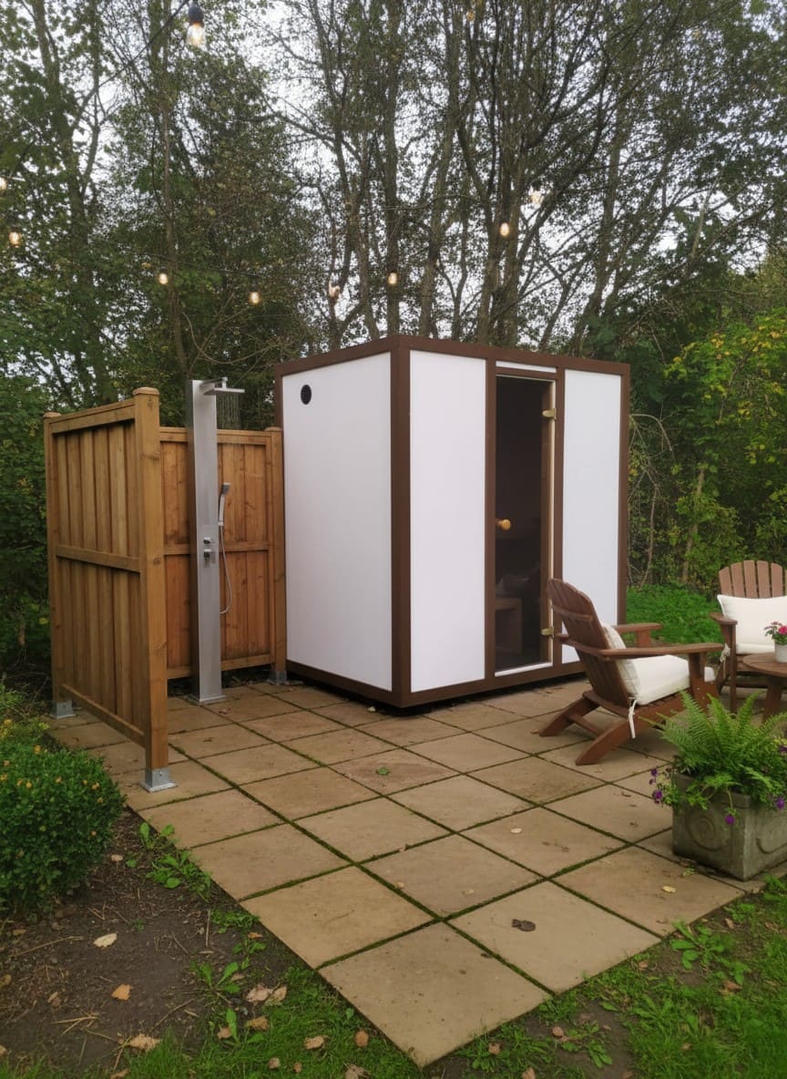Modus Outdoor Sauna 3-4 Person with Harvia Cilindro PC70 Heater and Stones - Kit - Image 4