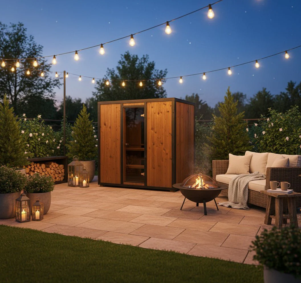 Modus Outdoor Sauna 3-4 Person with Harvia Cilindro PC70 Heater and Stones - Kit - Image 9
