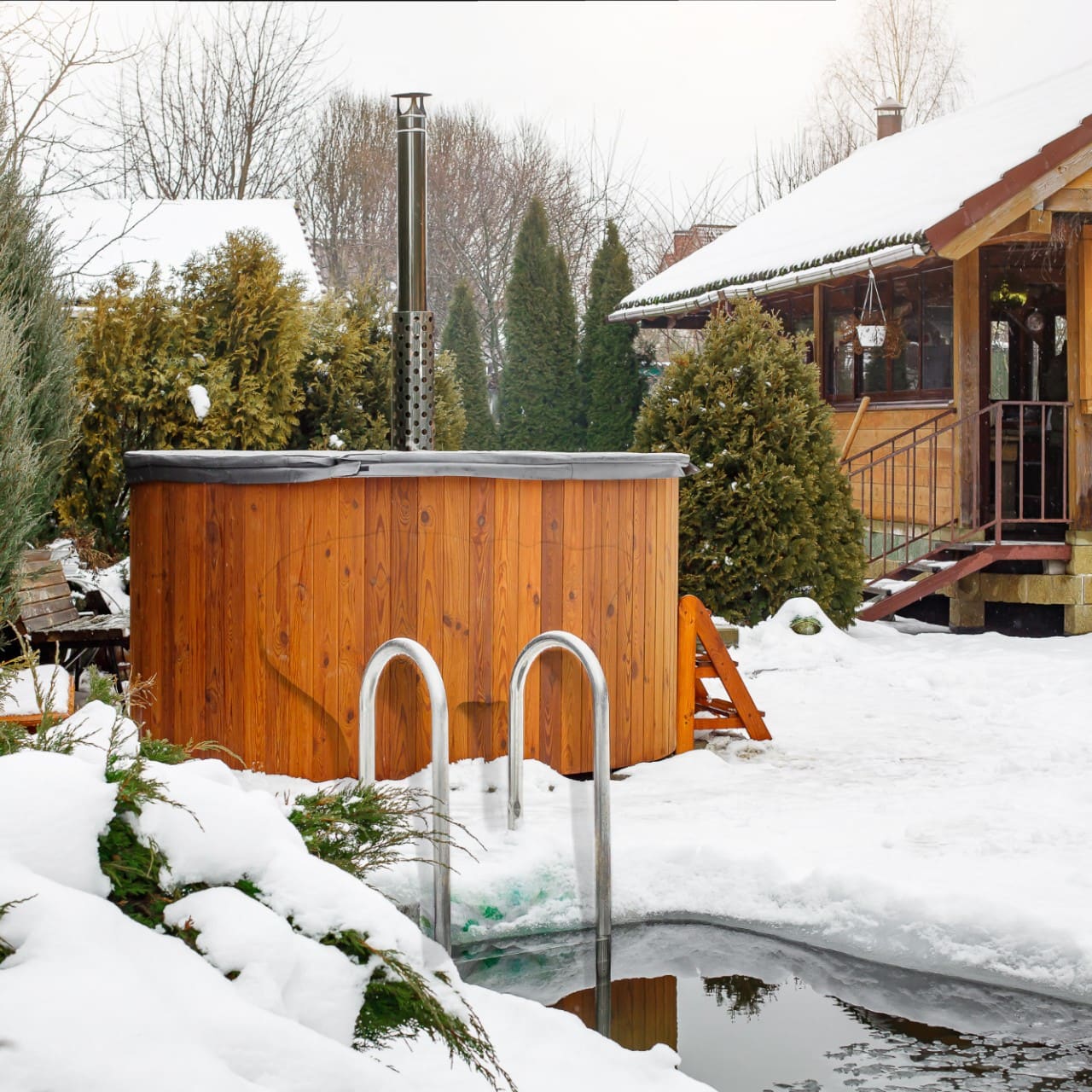 Polar Spa Comfort Family 220 Wood Fired Hot Tub with 40kW Stove (6-8 Person) - Image 11