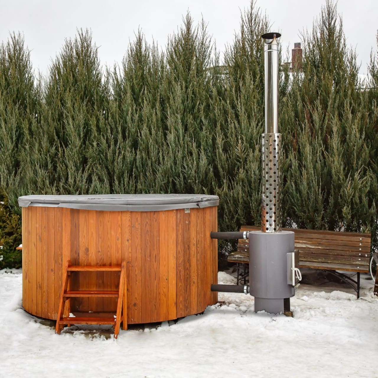 Polar Spa Comfort Family 220 Wood Fired Hot Tub with 40kW Stove (6-8 Person) - Image 12