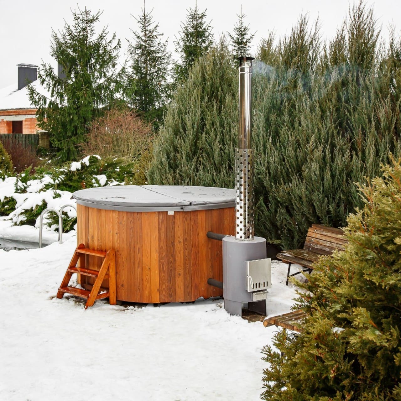 Polar Spa Comfort Family 220 Wood Fired Hot Tub with 40kW Stove (6-8 Person) - Image 13
